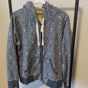 Boden Grey Floral Zip-Up Hoodie for Women